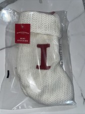 Knit Monogram LETTER I MINI 8" Christmas Stocking White Wondershop Home Decor