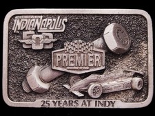 JB21169 VINTAGE 1985 PREMIER - 25 YEARS AT INDY INDY 500 PEWTER BELT BUCKLE