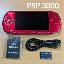 Sony PSP-3000 Radiant Red Console 4GB Card New Battery USB Cable Tested
