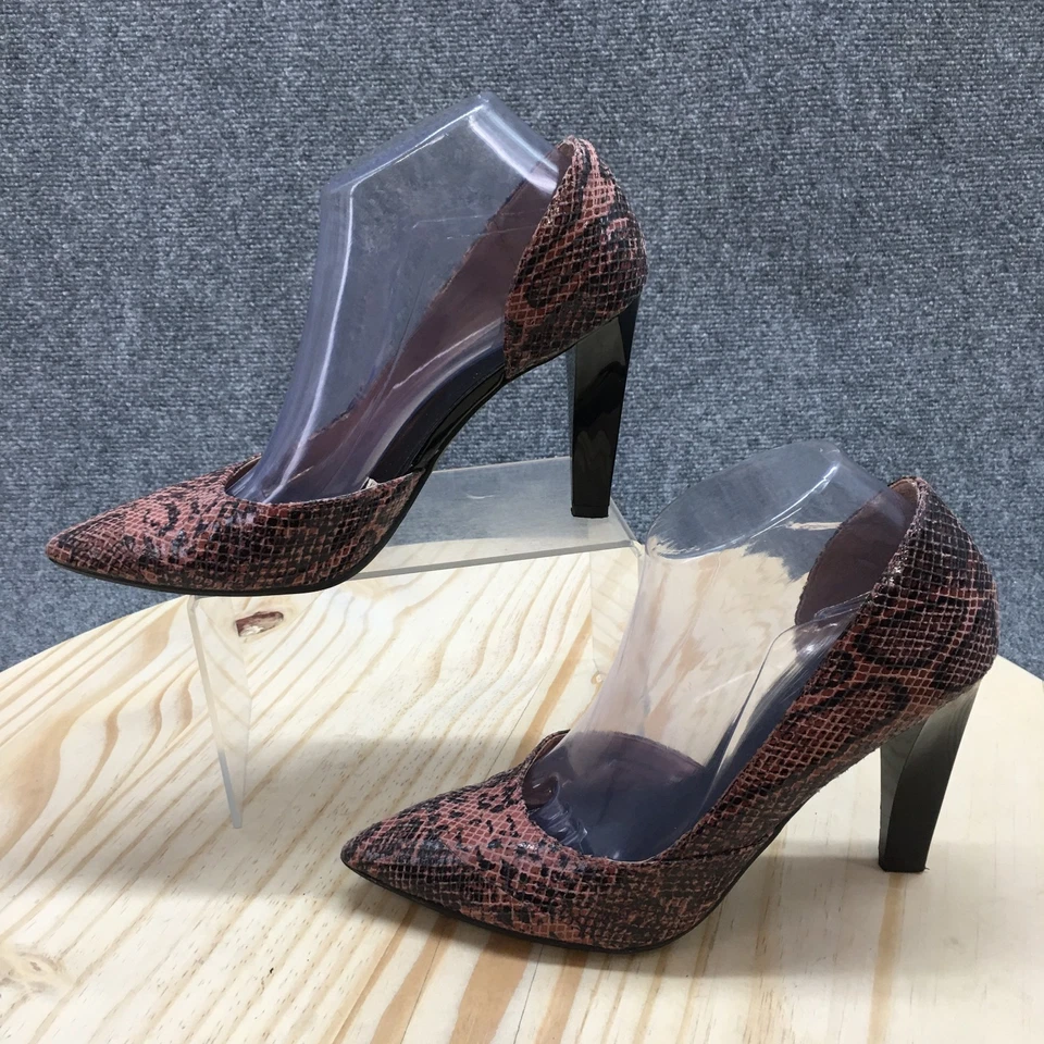 Vestido Mossimo Tacones Mujer 8 Estampado Serpiente Punta Punta Zapatos de salón DOrsay Negro Rosa Foto 2 de 4