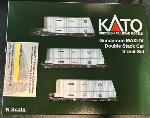 Juego de auto pozo Kato 106-6185 escala N BNSF Gunderson MAXI-IV - Remolques NS - ¡Nuevo! | Condition: New
