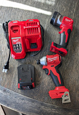 Milwaukee M18 Brushless 18V Impact Driver & Worklight Kit w Battery, Charger