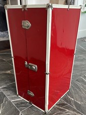 Vintage Red Metal Steamer Trunk DOLL S Wardrobe Storage Case Large 24"X12" X12"