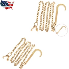 5/16" x 10' Grade 70 Long Shank J hook Tow Chain Wrecker Chain×2 Hook unused