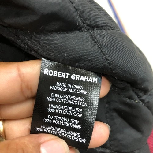 NEW Robert Graham Jacket Large Adult Red Burgundy Corduroy Quilted Lined Mens L image 9