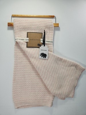 Domani Home Knit Baby Blanket Rose Blush Cotton OEKO-TEX Soft