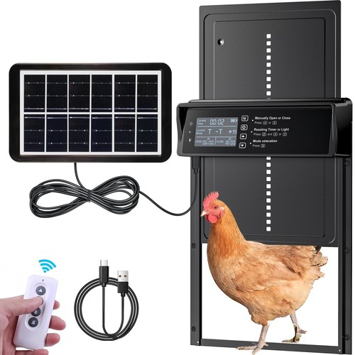 Alu Hühnerklappe Elektrisch Hühnertür Hühnerstalltür Automatische mit/ohne Solar - Bild 50 von 57