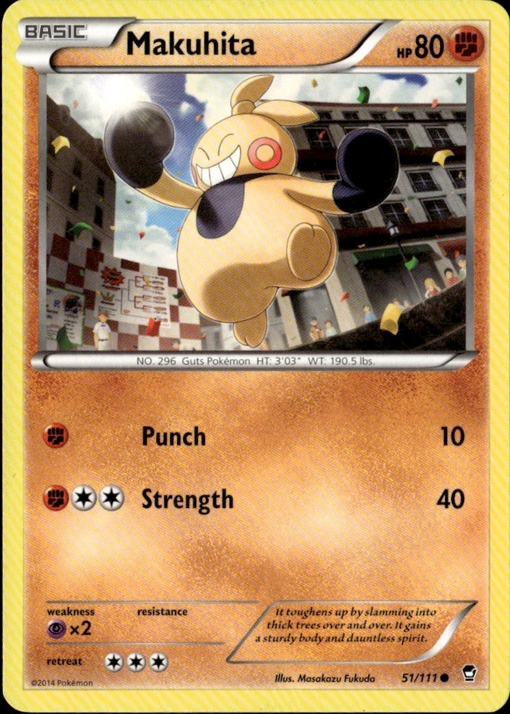 Makuhita Common XY Furious Fists 51/111 Fighting Pokemon Card