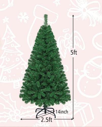 Weihnachtsbaum Kiefer 5 Fuß Faltbar Metall Ständer Innen Büro Wohndeko Neu - Bild 2 von 9