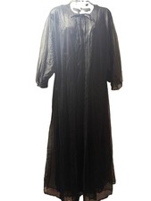 Vintage 1960s Sears Nylon Women s Nightgown And Robe Peignoir Set Black Med/36