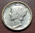 1918 Mercury Dime EF XF Details Silver 10c Coin