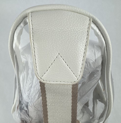 Malibu Skye Crossbody Bag Clear With White Trim Tan Strap NEW Stadium - Picture 9 of 14