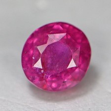 0.76 CTS NATURAL RUBY ROUND SHAPE LOOSE GEMSTONE FROM BURMA