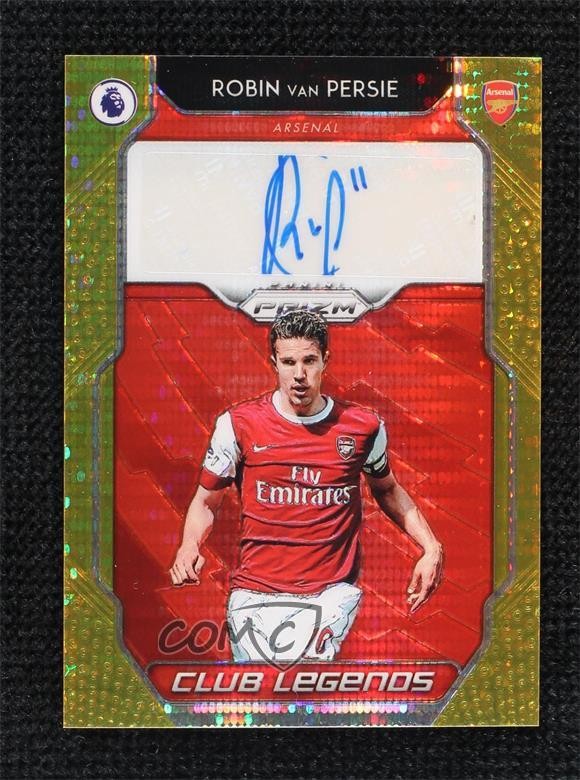 2019 Panini Prizm Premier League Breakaway Gold 5/10 Robin van Persie Auto 2b6