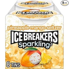 ICE BREAKERS Sparkling Pineapple Mango Seltzer - Sugar Free Mints Tins - 8 Count