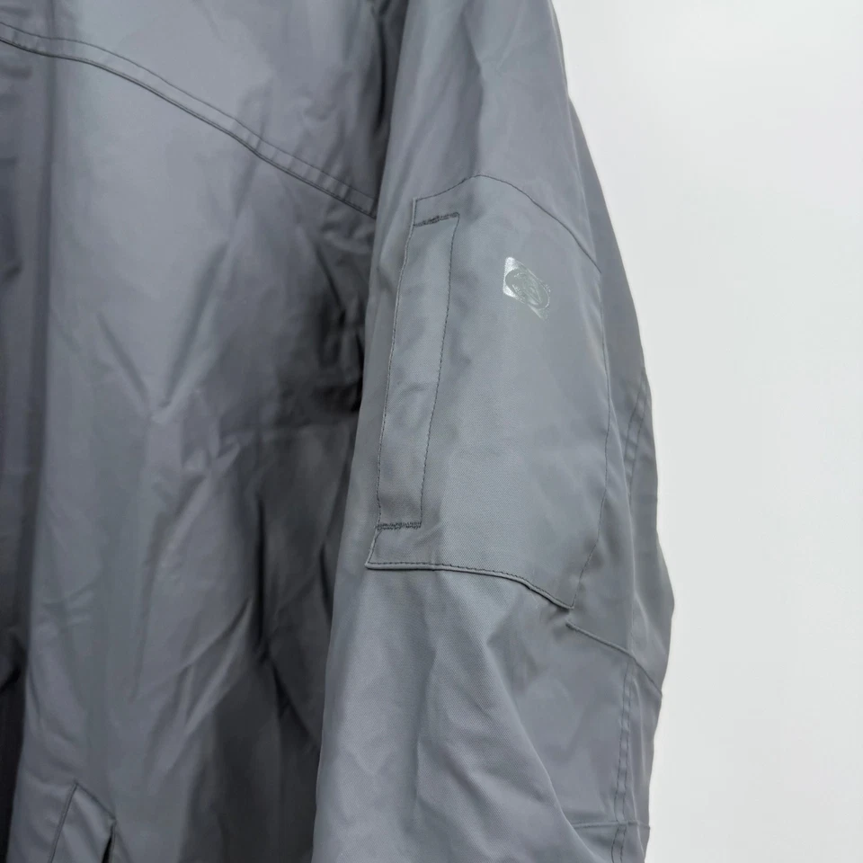 Chaqueta Quiksilver Hombre Grande Gris Forrada con Vellón Cremallera Completa PVC Carcasa Exterior Años 90 Foto 4 de 4