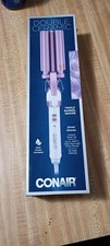 Conair Double Ceramic 3 Barrel Curling Iron Hair Waver White / Rose Gold