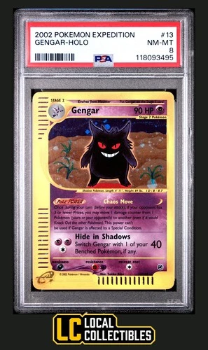 Gengar 13/165 Holo 2002 Expedition PSA 8 NM-MT