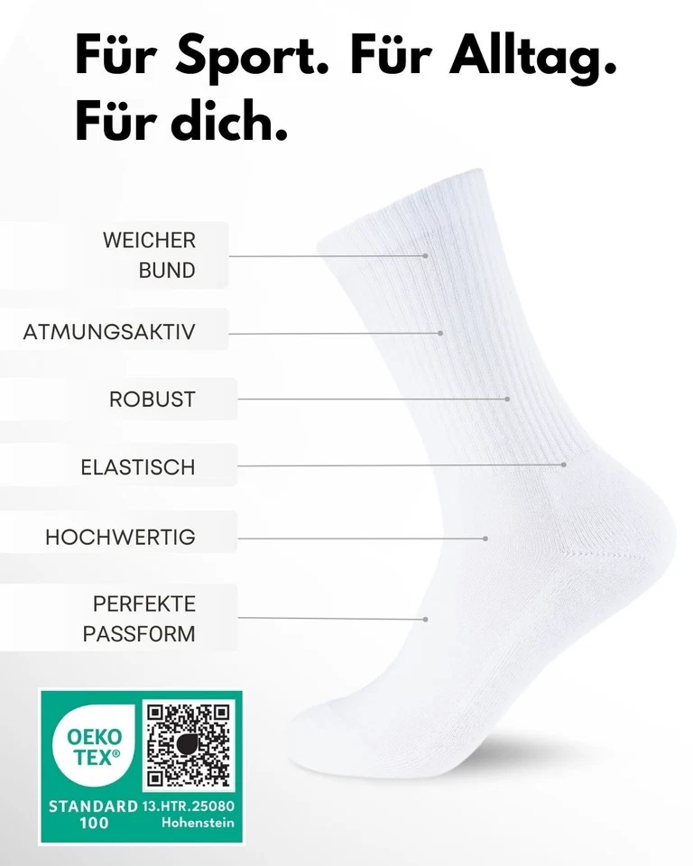 10-100 Paar Tennissocken Sportsocken Arbeitssocken Herren Damen Socken Baumwolle - Bild 3 von 4