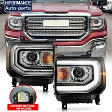 For 2016-2018 GMC Sierra 1500 HID LED DRL Projector Headlights Headlamps RH+LH