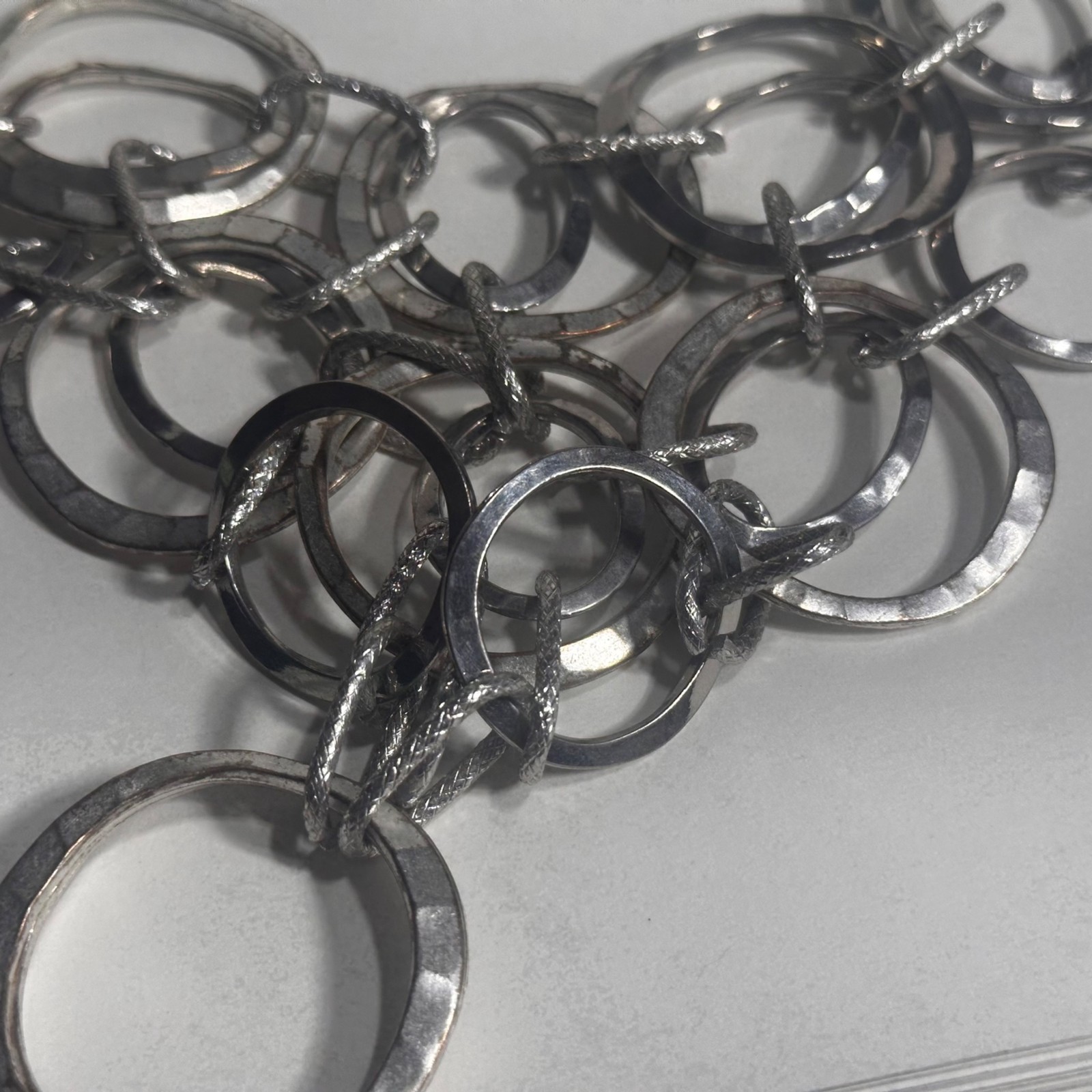 Chicos Chunky Statement Necklace Connected Hammer… - image 6