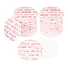 150Pcs 35mm/1.38" Adhesive Round PS Pressure Sensitive Seals Red Text, White