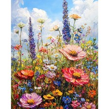 Wild Flowers Paint by Numbers Kits for Adults Beginner DIY Canvas Wall Art Decor