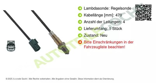 Lambdasonde Lamdasonde für Renault Symbol/Loagn III Limo 2000 -> Engitech - Afbeelding 2 van 5