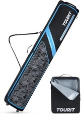 TOURIT Rolling Ski Bag and Ski Boot Bag Combo - Fully Padded Snowboard Bag with