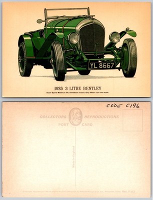 1925 Bentley 3 Litre Super Sports Car Postcard