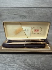 Vintage Cross Century 14k Gold Filled Ballpoint Pen  Mechanical Pencil Set