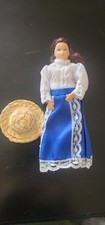Vintage Dollhouse Accessories Plastic Doll And Wood Hound Dog