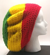 Handmade Crocheted Reggae Dreadlocks Tam Beret RASTA Hat