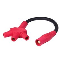 Marinco-CA3FST-C-CLS Assembled Adapters Soft 3Fer M-F-F-F - Red C - Pk of 1 