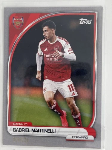 TOPPS ARSENAL COLLECTOR TIN 2025 GABRIEL MARTINELLI ARSENAL PARALLEL 9/225.