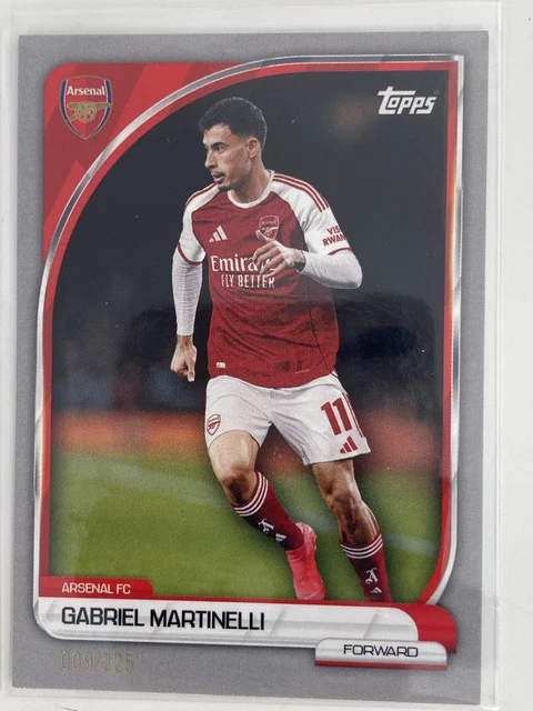 TOPPS ARSENAL COLLECTOR TIN 2025 GABRIEL MARTINELLI ARSENAL PARALLEL 9/225.