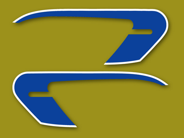Stickers réservoir Suzuki GT 550 K de 1973 vinyle premium bleu