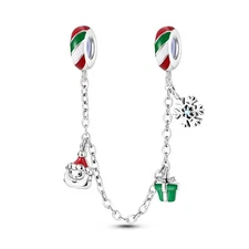 MULA European 925 Silver DIY Charm CZ Enamel Christmas Safety For Women Bracelet