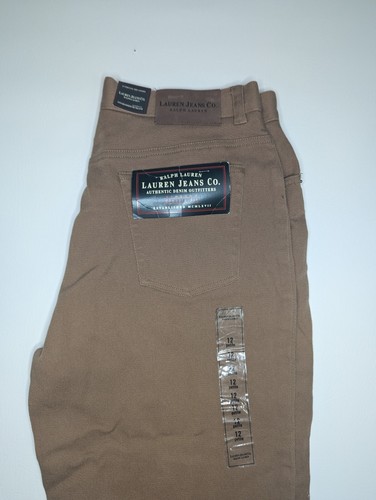 Lauren Ralph Lauren Petite Size 12 Beige Brown Stretch Jeans - Classic Fit - New - Picture 5 of 9