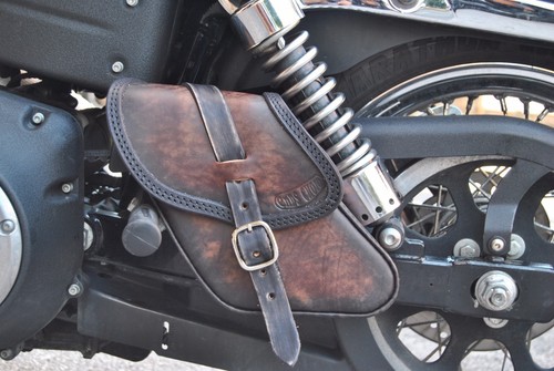 BOLSO BRAZO OSCILANTE BOLSA DE SILLA PARA HD DYNA STREET BOB, ANCHO PLANEO CALIDAD ITALIANA - Imagen 1 de 8