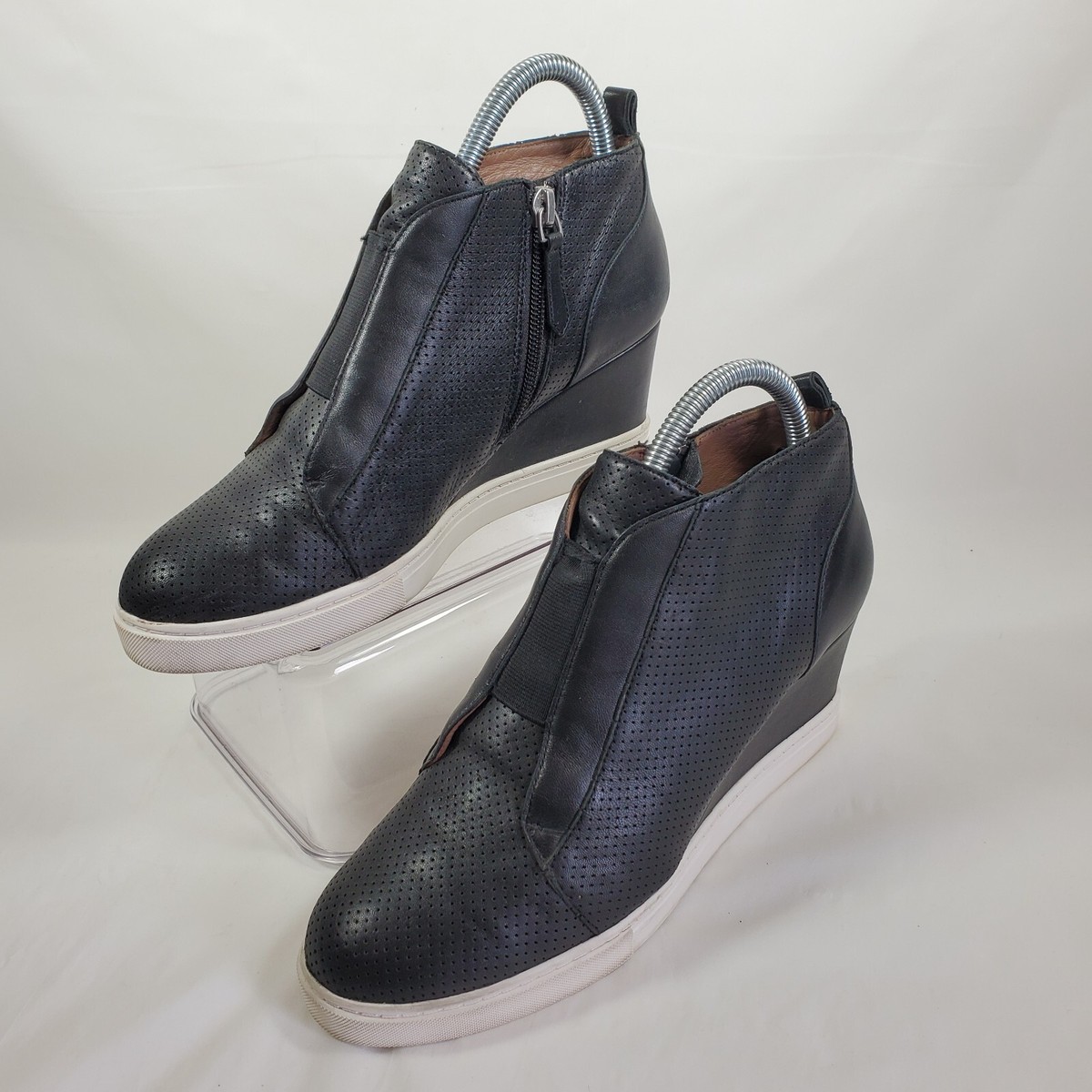 Linea Paolo Felicia Platform Wedge Sneaker Bootie Wom M Black