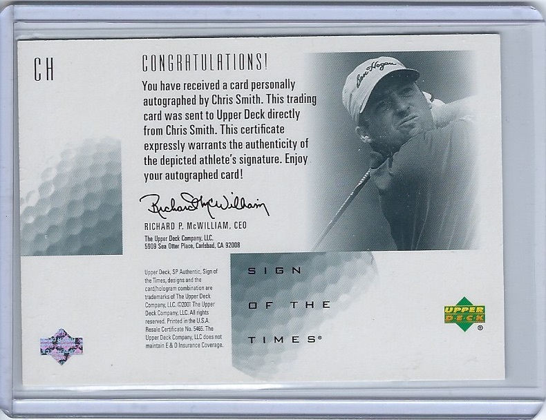 2001 SP Authentic GOLF Sign of the Times AUTOGRAPHS * Your