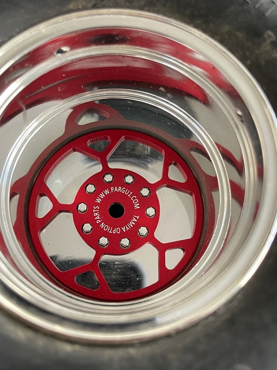 Tamiya Clod Buster Bull Head 4WD Alloy Wheels cover set B style red