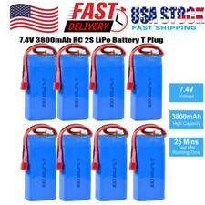 7.4V RC 2S LiPo Battery 3800mAh T Plug for Wl...