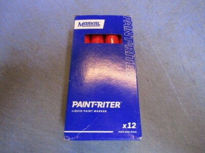 a Box Of 12 Markal 96822 Red 3mm Mark Valve Action Paint Marker NEW in Box
