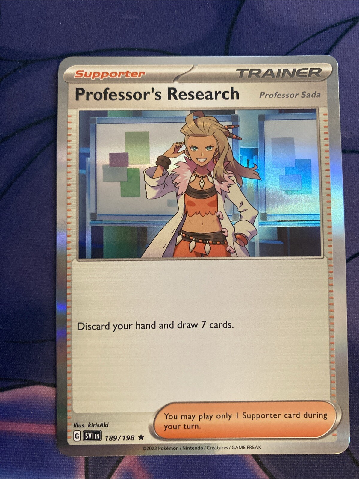 Pokemon TCG Scarlet & Violet Base Holo Professors Research (Sada) 189/198