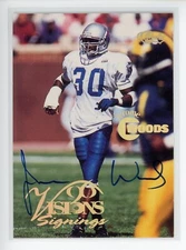 1996 Visions Signings Auto #71 Jerome Woods RC Chiefs