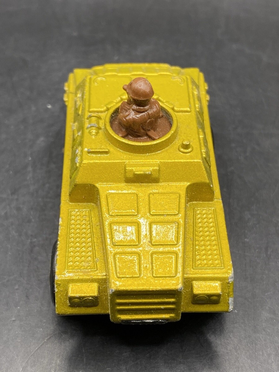 Lesney Matchbox No 28 Stoat Armor Tank Diecast Car 1973 Gold Lesney Matchbox No 28 Stoat Armor Tank Diecast Car 1973 Gold
