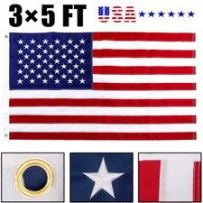 3x5ft US American Flag Heavy Duty Embroidered Stars Sewn Stripes Grommets Oxford