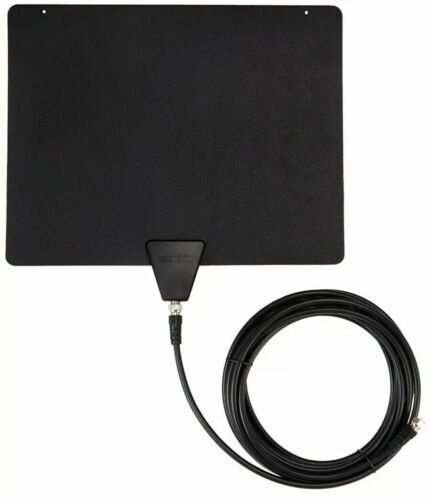 Able Signal 35 Miles Thin Flat Indoor HDTV Antenna Reversible Black and White VHF UHF FM
